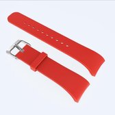 Effen kleur lederen polsband horlogeband voor Galaxy Gear Fit2 R360 (meloenrood)