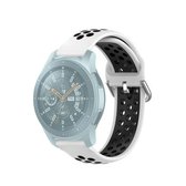Voor Huawei Watch GT2 / Honor Magic Watch 2 46mm Universal Sports Tweekleurige siliconen vervangende polsband (wit zwart)