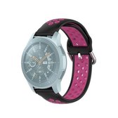 Voor Huawei Watch GT2 / Honor Magic Watch 2 46mm Universal Sports Tweekleurige siliconen vervangende polsband (zwart + rose rood)