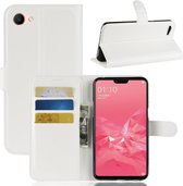 Litchi Texture horizontale flip lederen tas voor OPPO A3, met portemonnee en houder en kaartsleuven (wit)