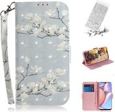 Voor Galaxy A10s 3D Gekleurde Tekening Horizontale Flip Leren Case met Houder & Kaartsleuf & Portemonnee & Lanyard (Magnolia)