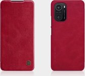 Voor Xiaomi Redmi K40 / K40 Pro / K40 Pro + / Mi 11 / Poco F3 NILLKIN QIN-serie Crazy Horse Texture Horizontale flip lederen tas met kaartsleuf (rood)