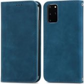 Voor Samsung Galaxy S20 Plus Retro Skin Feel Business Magnetische Horizontale Flip Leren Case met Houder & Kaartsleuven & Portemonnee & Fotolijst (Blauw)