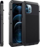 Schokbestendige waterdichte siliconen + zinklegering beschermhoes voor iPhone 12 Pro Max (zwart)
