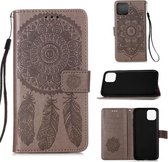 Voor iPhone 12 Pro Max Dream Catcher Printing Horizontale lederen flip case met houder & kaartsleuven & portemonnee & lanyard (grijs)