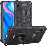 Voor Huawei Y9 Prime (2019) schokbestendige TPU + pc magnetische beschermhoes met houder (zwart)