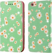 Voor iPhone 6 Plus Glinsterende Daisy Magnetische Horizontale Flip Leren Case met Houder & Kaartsleuven & Fotolijst (Groen)