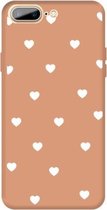 Voor iPhone 8 Plus / 7 Plus Meerdere Love-Hearts Patroon Kleurrijke Frosted TPU Telefoon Beschermhoes (Koraal Oranje)
