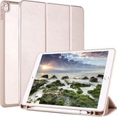 Voor iPad Pro 10,5 / Air3 10,5 inch horizontale flip tablet-pc PU lederen tas met drie-vouwbare houder en pennensleuf (goud)