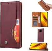Voor Xiaomi POCO X3 NFC Kneed Huidtextuur Horizontale Flip Leren Case met Fotolijst & Houder & Kaartsleuven & Portemonnee (Wijnrood)
