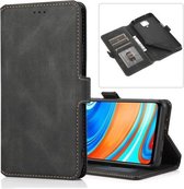 Voor Geschikt voor Xiaomi Redmi Note 9 Pro Retro Magnetische Sluiting Horizontale Flip Leren Case met Houder & Kaartsleuven & Fotolijst & Portemonnee (Zwart)