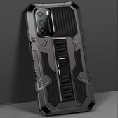 Voor Geschikt voor Xiaomi Poco M3 Vanguard Warrior All-inclusive tweekleurige schokbestendige TPU + pc-beschermhoes met houder (zwart)