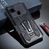 Voor Geschikt voor Xiaomi Redmi 9C Armor Warrior schokbestendige pc + TPU beschermhoes (zwart)