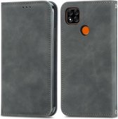 Voor Xiaomi Redmi 9C Retro Skin Feel Business Magnetische Horizontale Flip Leren Case Met Houder & Kaartsleuven & Portemonnee & Fotolijst (Grijs)