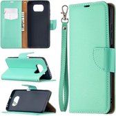 Voor Xiaomi Poco X3 Litchi Textuur Pure Kleur Horizontale Flip Leren Case met Houder & Kaartsleuven & Portemonnee & Lanyard (Groen)