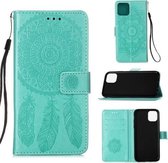 Voor iPhone 12/12 Pro Dream Catcher Printing Horizontale flip lederen hoes met houder & kaartsleuven & portemonnee & lanyard (groen)