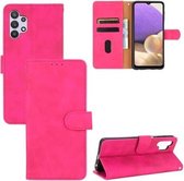 Voor Samsung Galaxy A32 5G Effen Kleur Huidgevoel Magnetische Gesp Horizontale Flip Kalf Textuur PU Lederen Case met Houder & Kaartsleuven & Portemonnee (Rose Goud)