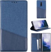 Voor OnePlus 7 Pro MUXMA MX109 horizontale flip lederen tas met houder en kaartsleuf en portemonnee (blauw)