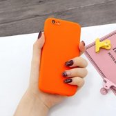 Voor iphone 6 & 6s magische kubus frosted siliconen schokbestendig volledige dekking beschermhoes (oranje)