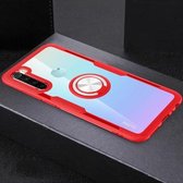 Voor Geschikt voor Xiaomi Redmi Note 8 schokbestendig TPU + acryl beschermhoes met metalen ringhouder (rood)