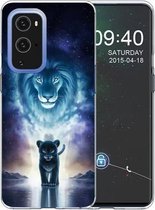 Voor OnePlus 9 Pro gekleurd tekeningpatroon zeer transparant TPU beschermhoes (Lion King)