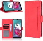 Voor Motorola Moto G30 Skin Feel Calf Pattern Horizontale Flip lederen tas met houder & kaartsleuven & fotolijst (rood)