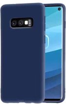 Frosted Soft TPU beschermhoes voor Galaxy S10e (donkerblauw)