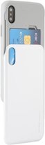 GOOSPERY voor iPhone X / XS TPU + PC Sky Slide Bumper beschermende achterkant van de behuizing met kaartsleuven (wit)
