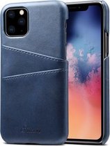 Suteni Calf Texture Back Cover beschermhoes met kaartsleuven voor iPhone 11 Pro Max (blauw)