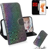 Voor iPhone 6 Plus & 6s Plus Effen Kleur Kleurrijke Magnetische Gesp Horizontale Flip PU Leren Case met Houder & Kaartsleuven & Portemonnee & Lanyard (Zilver)