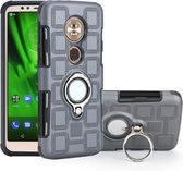 Voor Motorola Moto G6 Play / Moto E5 2 in 1 Cube PC + TPU beschermhoes met 360 graden draaien zilveren ringhouder (grijs)