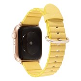 Loop Stripes vervangende band horlogeband met ijzeren gesp voor Apple Watch Series 6 & SE & 5 & 4 40 mm / 3 & 2 & 1 38 mm (geel)