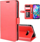 Voor LG G8X ThinQ R64 Texture Single Fold Horizontale Flip Leather Case met houder & kaartsleuven & portemonnee (rood)