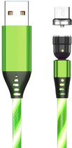 2,4 A USB naar micro-USB 540 graden buigbare streamer magnetische datakabel, kabellengte: 1 m (groen)