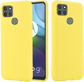 Voor Motorola Moto G9 Power Pure Color Vloeibare siliconen schokbestendige hoes met volledige dekking (geel)