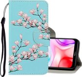 Voor Xiaomi Redmi 8 3D Gekleurde Tekening Horizontale Flip PU Lederen Case met Houder & Kaartsleuven & Portemonnee (Magnolia)