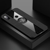 Voor Geschikt voor Xiaomi Redmi Note 5 XINLI Stiksels Doek Textuur Schokbestendig TPU Beschermhoes met Ringhouder (Zwart)