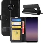Voor Galaxy A5 (2018) A530F Crazy Horse Texture Horizontale Flip Leren Case met Houder & Kaartsleuven & Portemonnee (Zwart)
