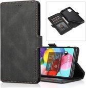 Voor Samsung Galaxy A51 Retro Magnetische Sluiting Horizontale Flip Leren Case met Houder & Kaartsleuven & Fotolijst & Portemonnee (Zwart)