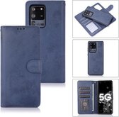 Voor Samsung Galaxy S20 + Retro 2 in 1 afneembare magnetische horizontale flip TPU + PU lederen tas met houder & kaartsleuven & fotolijst & portemonnee (donkerblauw)