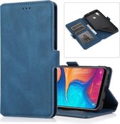 Voor Samsung Galaxy A20 & A30 Retro Magnetische Sluiting Horizontale Flip Leren Case met Houder & Kaartsleuven & Fotolijst & Portemonnee (Marineblauw)