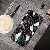 Voor Samsung Galaxy M31s Frosted Fashion Marble Shockproof TPU beschermhoes (Hexagon Black)