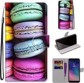 Voor Samsung Galaxy A6 2018 Gekleurde Tekening Cross Textuur Horizontale Flip PU Lederen Case met Houder & Kaartsleuven & Portemonnee & Lanyard (Kleurrijke Laagcake)