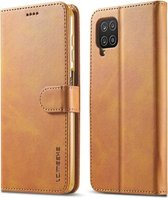 Voor Samsung Galaxy A12 LC.IMEEKE Kalfsstructuur Horizontale flip lederen tas, met houder & kaartsleuven & portemonnee & fotolijst (bruin)