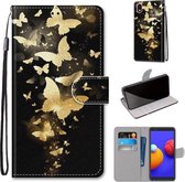 Voor Samsung Galaxy A01 Core Gekleurde Tekening Cross Textuur Horizontale Flip PU Lederen Case met Houder & Kaartsleuven & Portemonnee & Lanyard (Golden Butterfly Group)