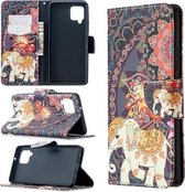 Voor Samsung Galaxy A42 5G Gekleurde Tekening Patroon Horizontale Flip Leren Case met Houder & Kaartsleuven & Portemonnee (Bloem Olifant)