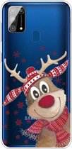 Voor Samsung Galaxy M31 Christmas Series Clear TPU beschermhoes (Smiley Deer)