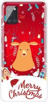 Voor Samsung Galaxy A21s Christmas Series Clear TPU beschermhoes (Christmas Ugly Deer)