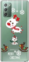 Voor Samsung Galaxy Note20 Christmas Series Clear TPU beschermhoes (Trojan Bear Deer)