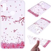 Voor Xiaomi Redmi Note 6 gekleurd tekeningpatroon zeer transparant TPU beschermhoes (kersenbloesem)